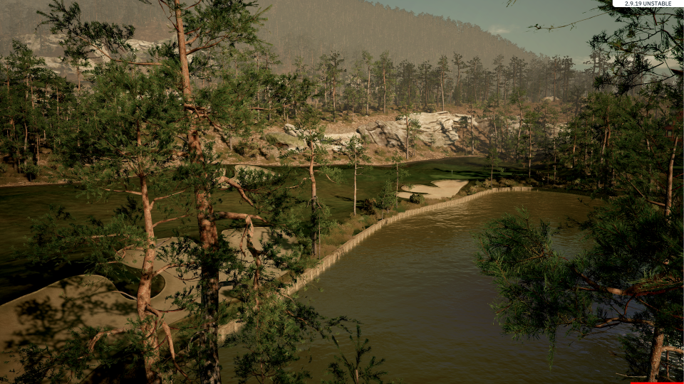 Golfbana i simulator.